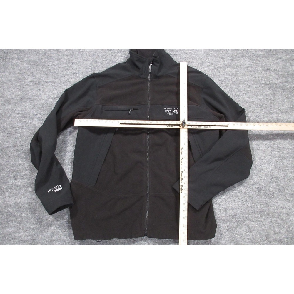 Mountain Hardwear Jacket Mens XL Airshield Black Softshell Fleece Lined Full Zip - Picture 3 of 9